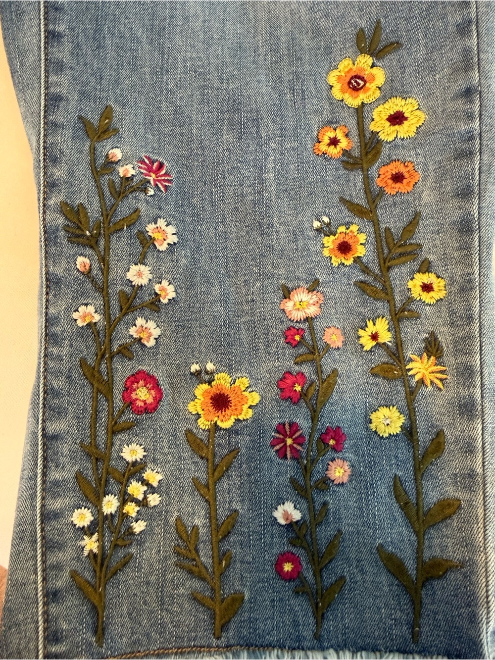 Colwater Creek Wildflower Embroidered crop Jeans, Size 14P, Great Condition - Picture 9 of 11
